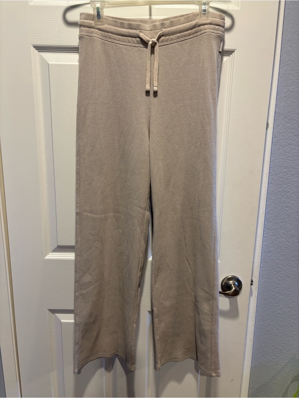 Hollister Gilly Hicks Taupe Drawstring Waffle Knit Pants